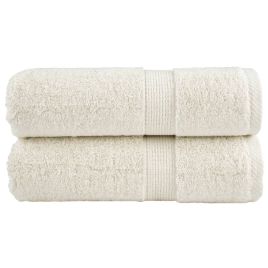 SOLMERE Premium Guest Towels 2 Pieces Cream 30x50 cm 600 gsm
