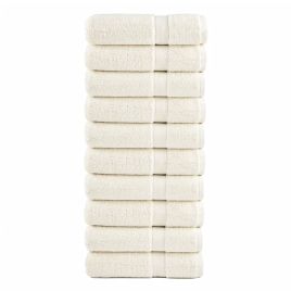 SOLMERE Premium Hand Towels 10 Pieces Cream 50x100 cm 600 gsm