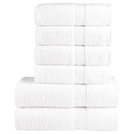 6 Piece Premium Towel Set SOLUND White 600 gsm
