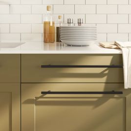 Cabinet Handles 10 Pcs Black 320mm Stainless Steel