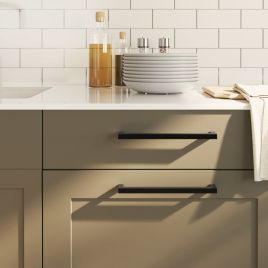 Cabinet Handles 10 Pcs Black 224mm Stainless Steel