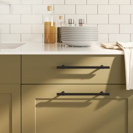 Cabinet Handles 10 Pcs Black 192mm Stainless Steel