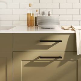 Cabinet Handles 10 Pcs Black 160mm Stainless Steel