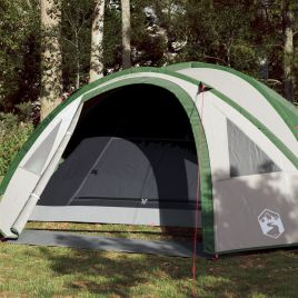 Camping Tent 4 Persons Green 300x250x132 cm 185T Taffeta
