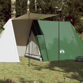 Camping Tent 3 Persons Green 465x220x170 cm 185T Taffeta