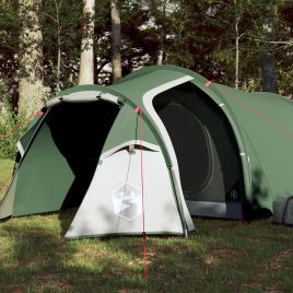 Camping Tent 4 Persons Green 360x140x105 cm 185T Taffeta