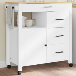 Kitchen Trolley MONZA 84x40x90 cm Solid Wood Pine