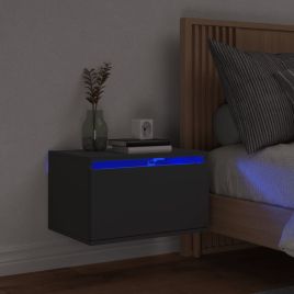 Bedside Table - Jemi Alf Nightstand Black 50cm