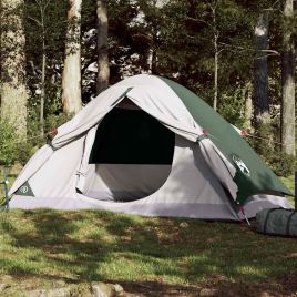 Camping Tent Dome 4-Person Green Waterproof - vid-94646