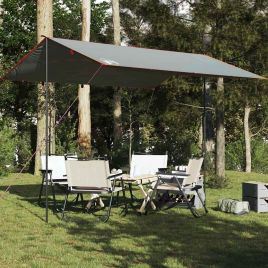 Camping Tarp Grey and Orange 360x294 cm Waterproof - vid-94660