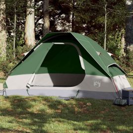 Camping Tent Dome 2-Person Green Waterproof - vid-94773