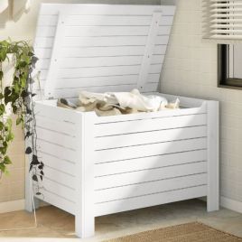 Storage Box with Lid RANA White 100x49x54 cm Solid Wood Pine - vid-4002324