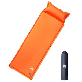 Self Inflating Camping Mattress with Pillow 1-Person Orange - vid-4007134
