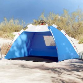 Beach Tent 2-Person Azure Blue Quick Release Waterproof - vid-4005296