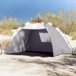 Beach Tent 2-Person Grey Quick Release Waterproof - vid-4005298