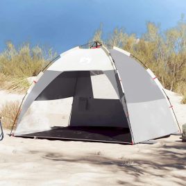 Beach Tent 2-Person Grey Quick Release Waterproof - vid-4005301