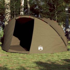 Fishing Tent 5-Person Olive Green Waterproof - vid-4005320