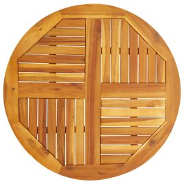 Table Top 80x2.2 cm Round Solid Wood Acacia