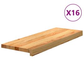 Stair Treads 16 Pieces Light Brown 70x25x2 cm Solid Wood Oak
