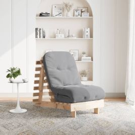 Futon Sofa Bed with Mattress 60x206x11 cm Solid Wood Pine