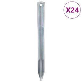 Tent Pegs 24 pcs 22 cm 20 mm Galvanised Steel