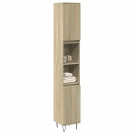 Bathroom Cabinet Sonoma Oak 30x30x190cm Engineered Wood - vid-849668