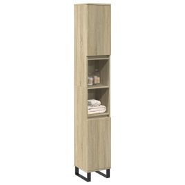 Bathroom Cabinet Sonoma Oak 30x30x190cm Engineered Wood - vid-849669