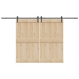 Sliding Door Hardware Kit 366 cm Steel Black