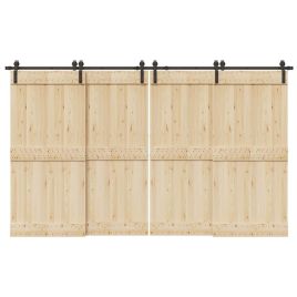 Sliding Door Hardware Kit 366 cm Steel Black