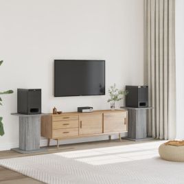 Speaker Stands 2 Pieces Grey Sonoma 30x30x60 cm Engineered Wood