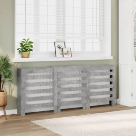 Radiator Cover Concrete Grey 205x21.5x83.5 cm Engineered Wood - vid-852720