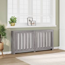 Radiator Cover Grey Sonoma 175x20x82 cm Engineered Wood - vid-852758