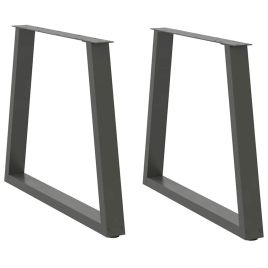 Dining Table Legs V-Shape 2 pcs Anthracite 80x(72-73.3) cm Steel