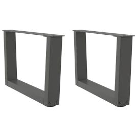 Dining Table Legs V-Shape 2 pcs Anthracite 50x(30-31.3) cm Steel