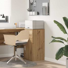 Oak Storage Cabinet Artisan Oak Engineered Wood Medium