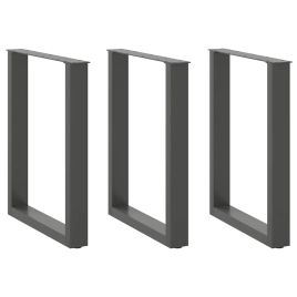 Coffee Table Legs U-Shaped 3 pcs Anthracite 70x(72-73) cm Steel