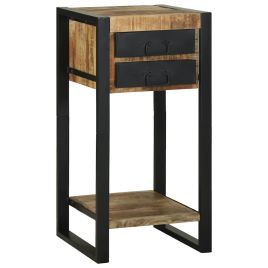Telephone Stand 40x40x80 cm Solid Rough Wood Mango