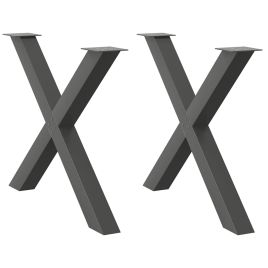 Dining Table Legs X-Shaped 2 pcs Anthracite 90x(72-73) cm Steel