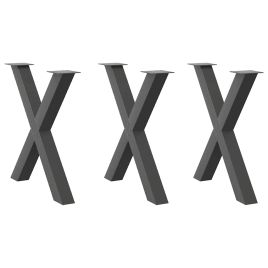 Dining Table Legs X-Shaped 3 pcs Anthracite 70x(72-73) cm Steel