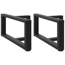Coffee Table Legs T-Shaped 2 pcs Black 60x25x(30-31) cm Steel