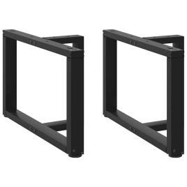 Coffee Table Legs T-Shaped 2 pcs Black 60x25x(42-43) cm Steel