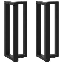 Console Table Legs T-Shaped 2 pcs Black 25x28x(72-73) cm Steel