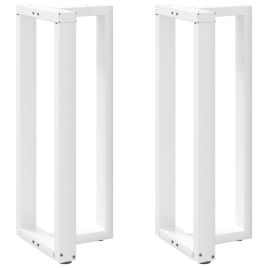 Bar Table Legs T-Shaped 2 pcs White 50x35x(100-101) cm Steel