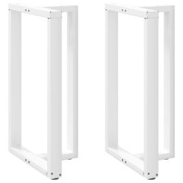 Bar Table Legs T-Shaped 2 pcs White 60x35x(100-101) cm Steel