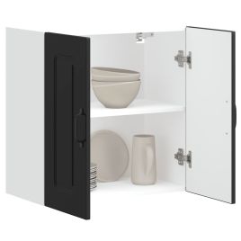 Kitchen Wall Cabinet Kalmar Black Engineered Wood