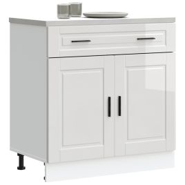 Kitchen Base Cabinet Porto High Gloss White Engineered Wood