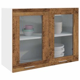 Hanging Glass Cabinet Lyon Old Wood 80x31x60 cm Engineered Wood