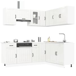 11 Piece Kitchen Cabinet Set Lucca Gloss White Engineered Wood