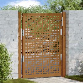 Garden Gate 105x130 cm Weathering Steel Cross Design