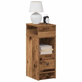 Bedside Cabinets 2 Pieces with Drawer Old Wood 25x31x66 cm